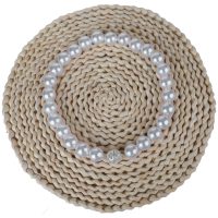 Magnetická perlová spona na záves - Biela, 1 kus