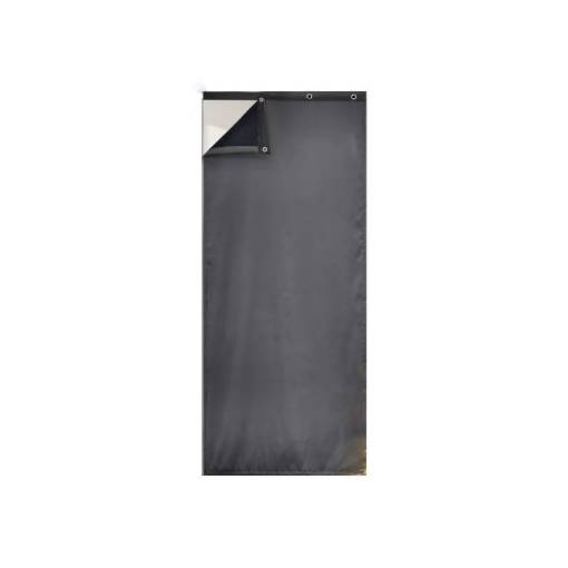 Foto - Termoizolačný, vodeodolný, akustický záves do dverí so zavesením grommet top alebo na suchý zips - Tmavo sivý, 85 x 210 cm