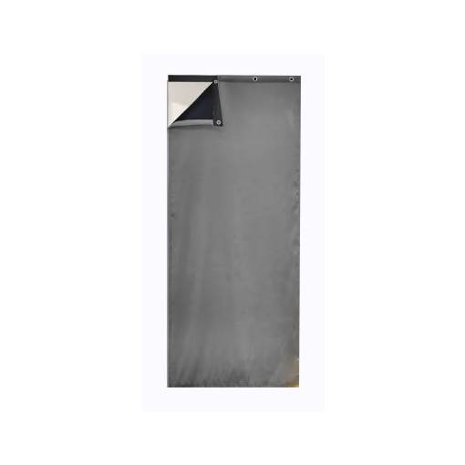 Foto - Termoizolačný, vodeodolný, akustický záves do dverí so zavesením grommet top alebo na suchý zips - Svetlo sivý, 100 x 210 cm