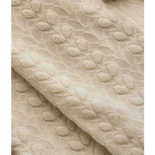 Foto - Ľanový záves s okrasným vzorom so zavesením grommet top - Béžový, 132 x 213 cm
