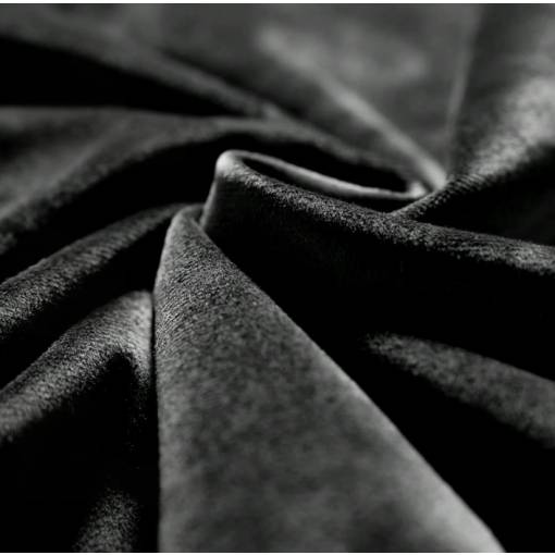 Foto - Zatemňovací, tepelne izolačný, zamatový záves so zavesením pencil pleat – Čierny, 100 × 130 cm
